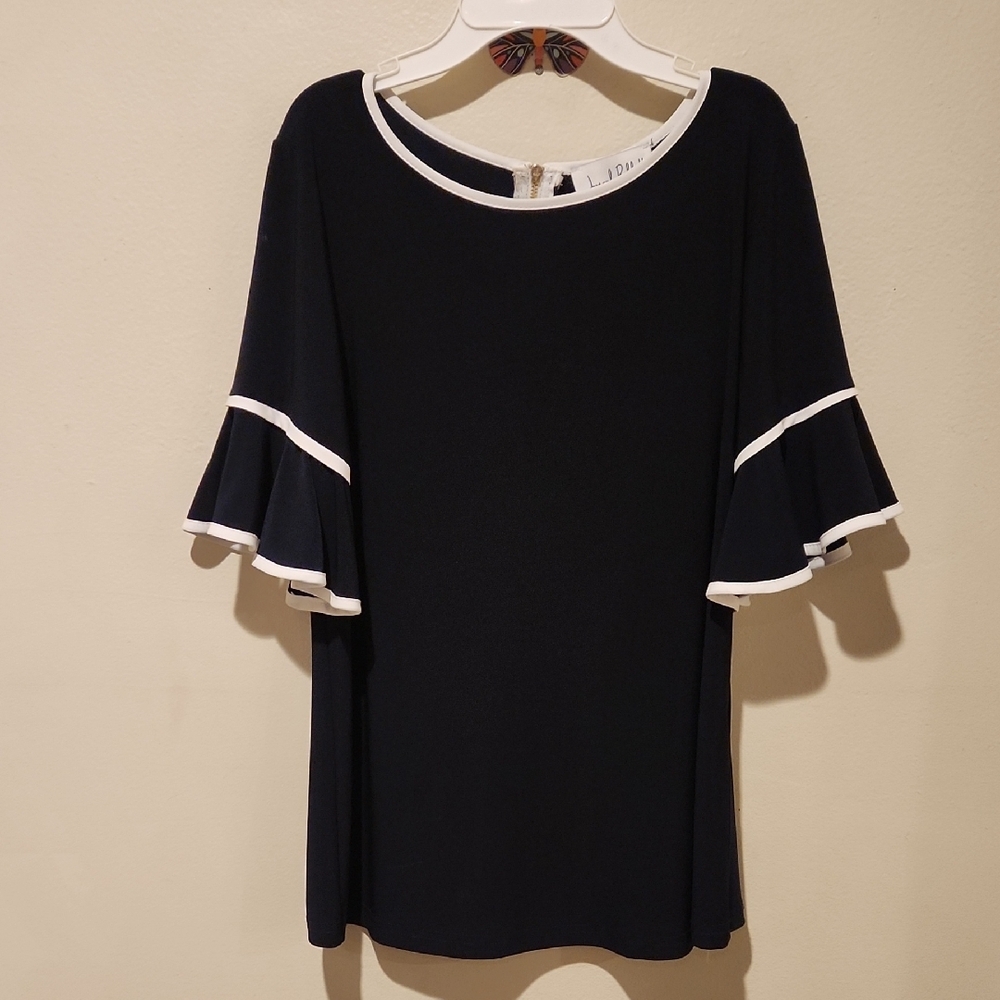 ❤️ JOSEPH RIBKOFF RUFFLE SLEEVE TOP, 8 - Picture 2 of 8